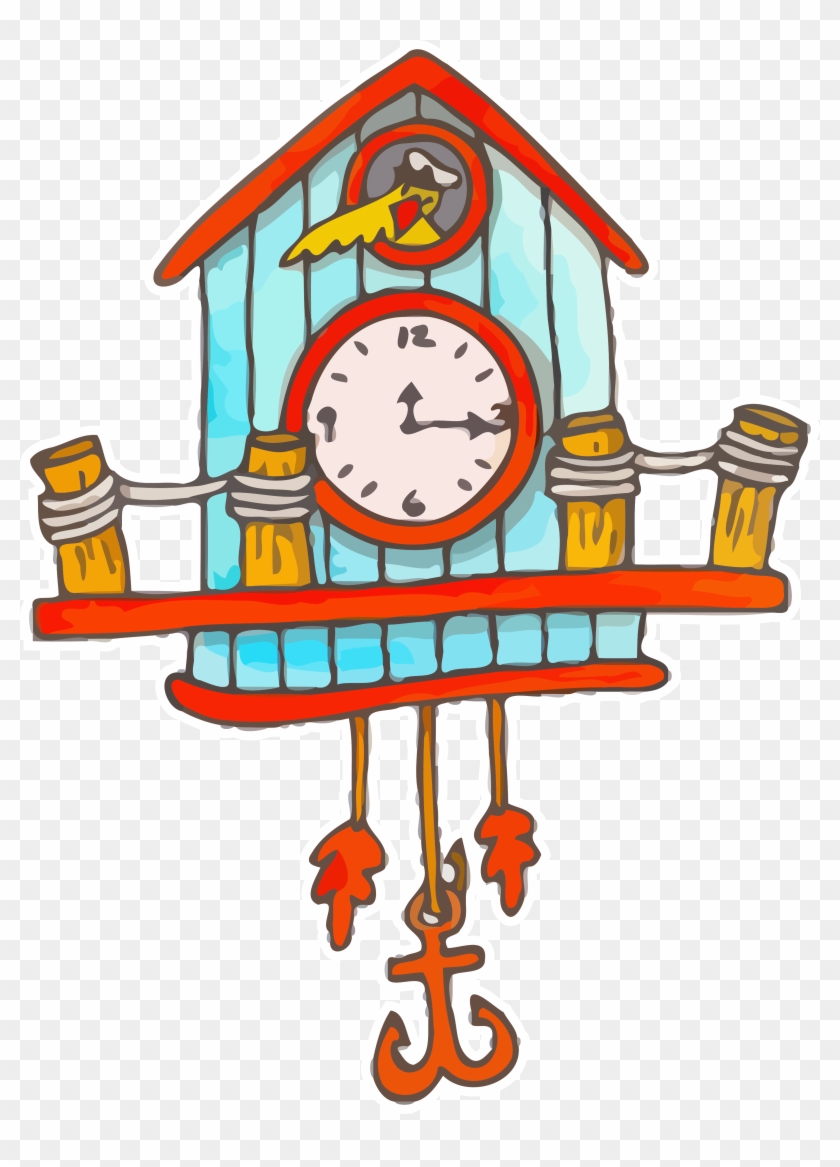 Cuckoo Cartoon Clock Clip Art Clipart Png - Cuckoo Clock Free Clipart #1589280