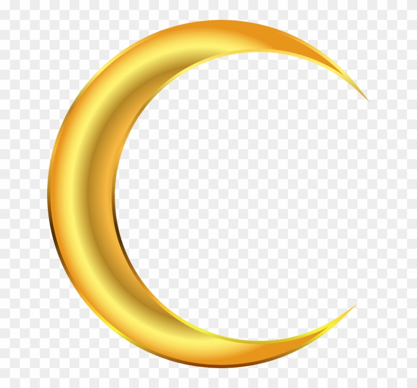 Clipart Moon Lunar - Half Moon Gold Png #1589416