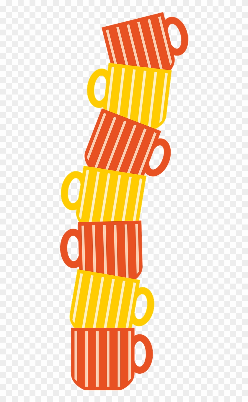 Coffee Cup Retro Stack - Pilha De Copos Png #1589701