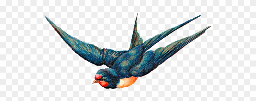 Blue Bird Digital Illustration - Flying Bird Free Png #1589742