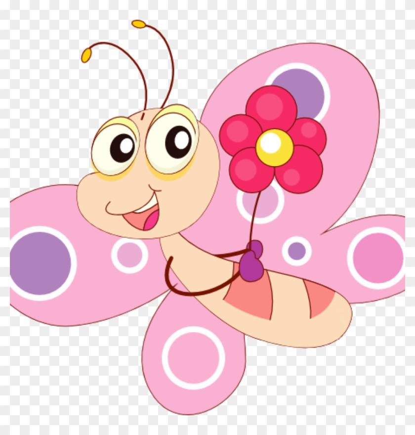Cute Butterfly Clipart Cute Butterfly Clipart Letters - Flower And Butterflies Cartoon #1590016