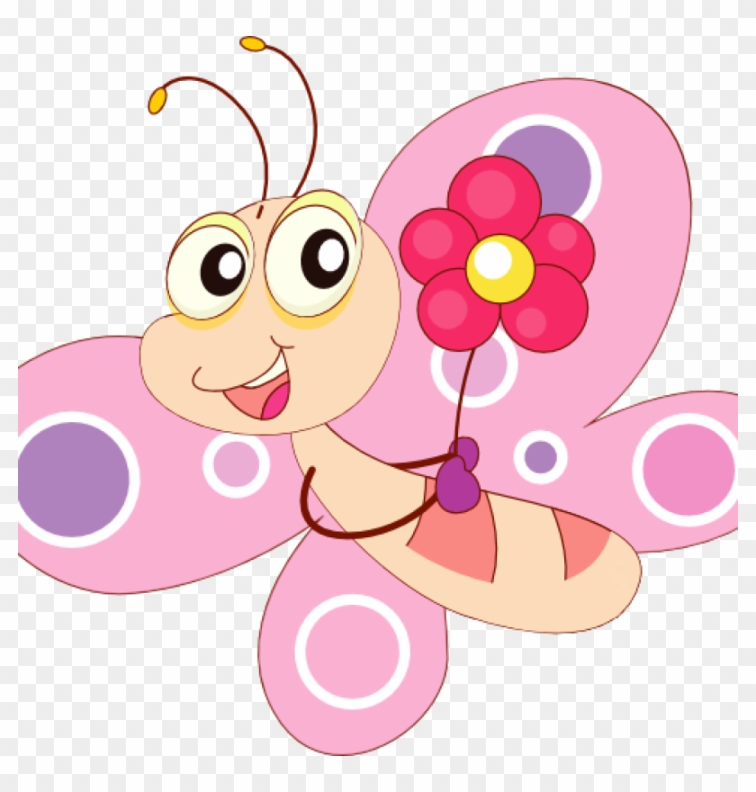 Cute Butterfly Clipart Cute Butterfly Clipart Letters - Flower And Butterflies Cartoon #1590016