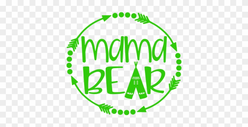 Mama Bear With Arrows And Teepee Vinyl Decal Sticker, - Baby Bear Decal #1590099