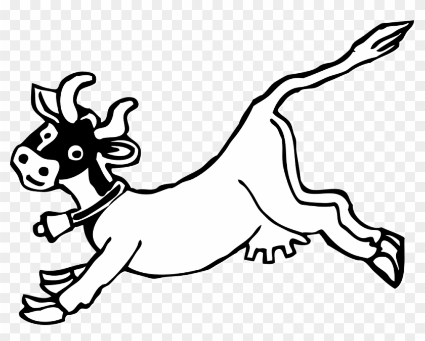 Cow Jumping Cartoon - Jumping Cow Clip Art #1590334