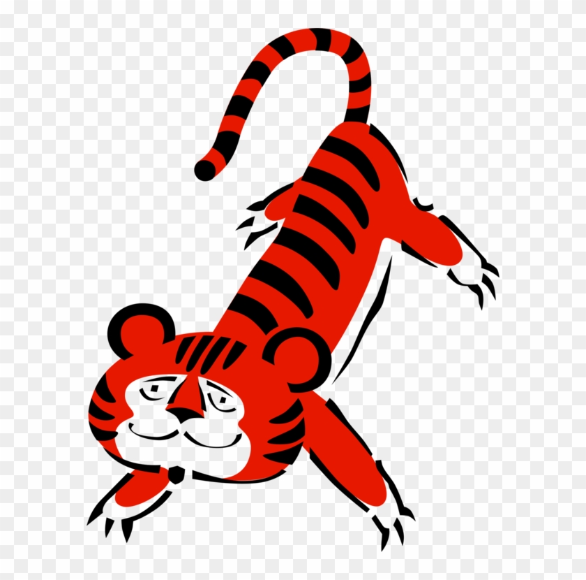 Tiger Lion Animal Cat Cartoon - Cartoon Red Tiger #1590388