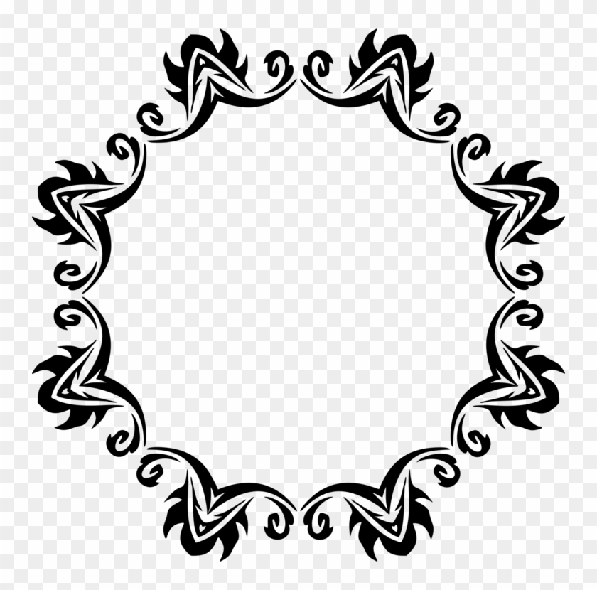 Borders And Frames Picture Frames Line Art Ornament - Square Frame Cliparts Black & White #1590438