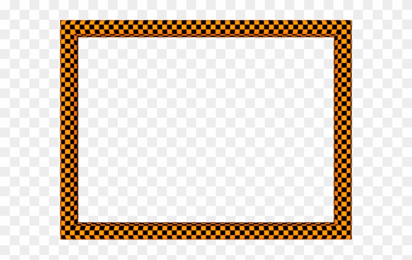 Orange Black Funky Checker Rectangular Powerpoint Border - Clip Art #1590439