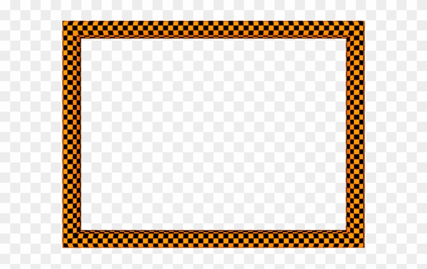 Orange Black Funky Checker Rectangular Powerpoint Border - Clip Art #1590439