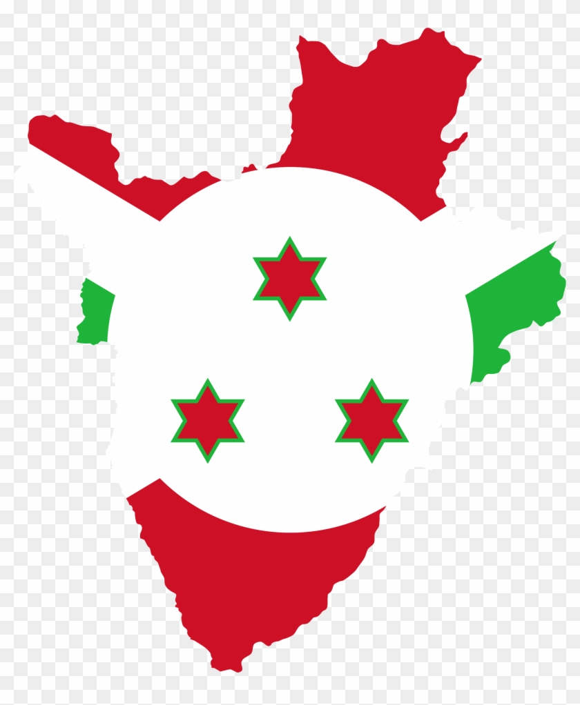 Burundi Map Outline Flag #1590440