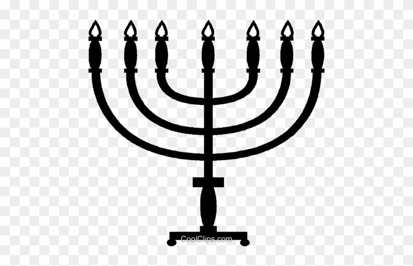 Jewish Menorah Royalty Free Vector Clip Art Illustration - Candelabro Judio Vector Png #1590718