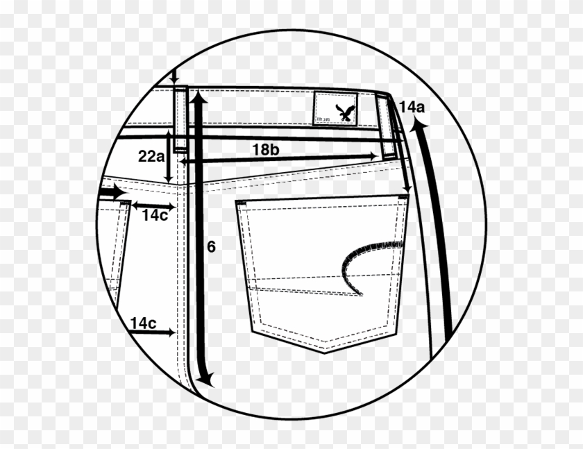 Clip Art Library Stock Flat Drawing Skinny Jean - Technical Drawing #1590743