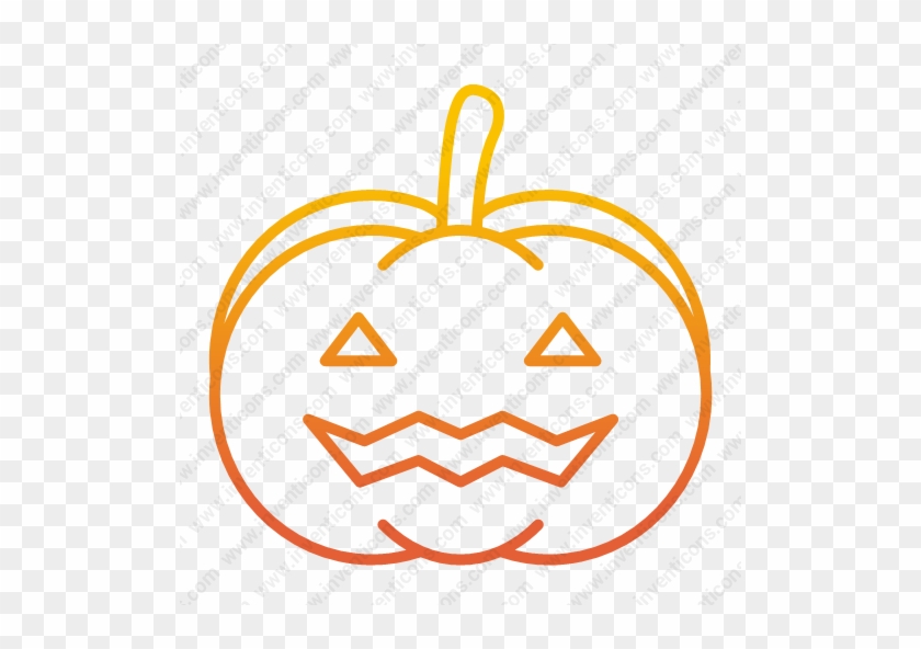 Halloween Pumpkin Face - Line Art #1590821