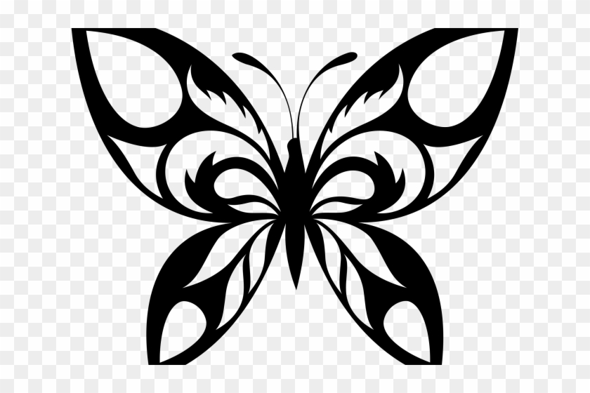 Silhouettes Clipart Flying Butterfly - Butterfly Silhouette #1590855