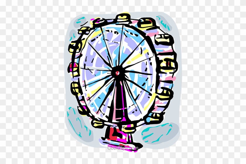 Ferris Wheel Royalty Free Vector Clip Art Illustration - Png Колесо Обозрения Арт #1590954
