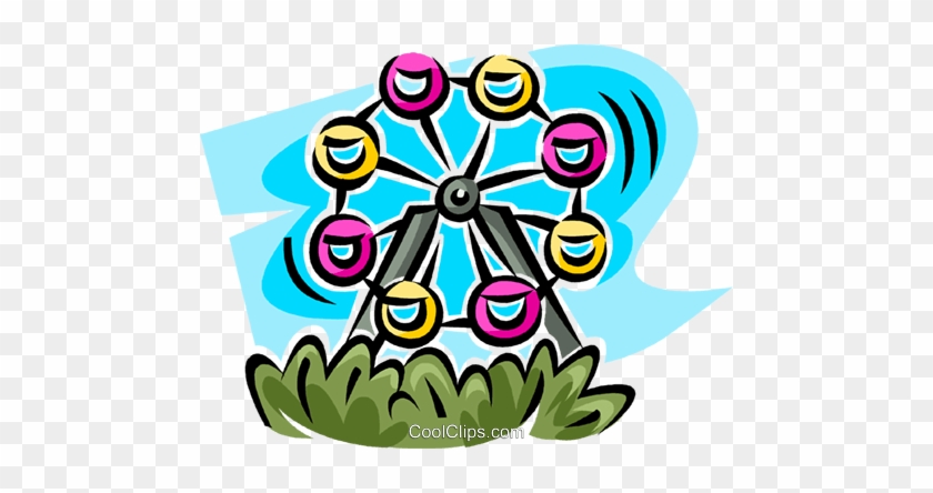 Ferris Wheel Royalty Free Vector Clip Art Illustration - Ferris Wheel Royalty Free Vector Clip Art Illustration #1590961