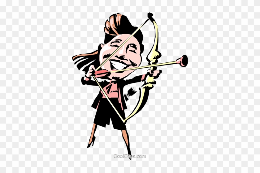 Cartoon Woman With Bow & Arrows Royalty Free Vector - Cartoon #1591041