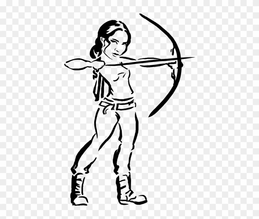 Bow Arrow Drawing At Getdrawings - Katniss Everdeen Cartoon Drawing #1591047