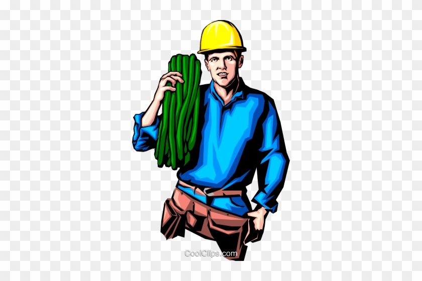 Man With Hard Hat Royalty Free Vector Clip Art Illustration - Logo Eletricista Vetor Png #1591146