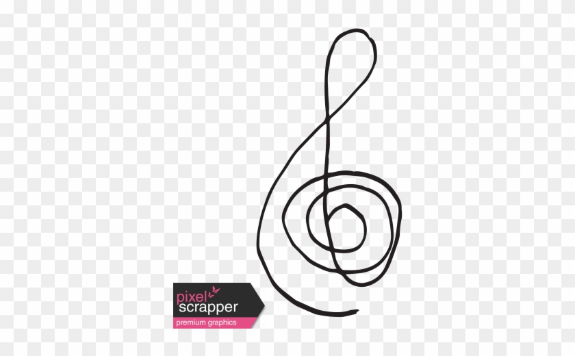Art Class Music Doodle Treble Clef 4 Template Graphic - Wedding Words #1591217