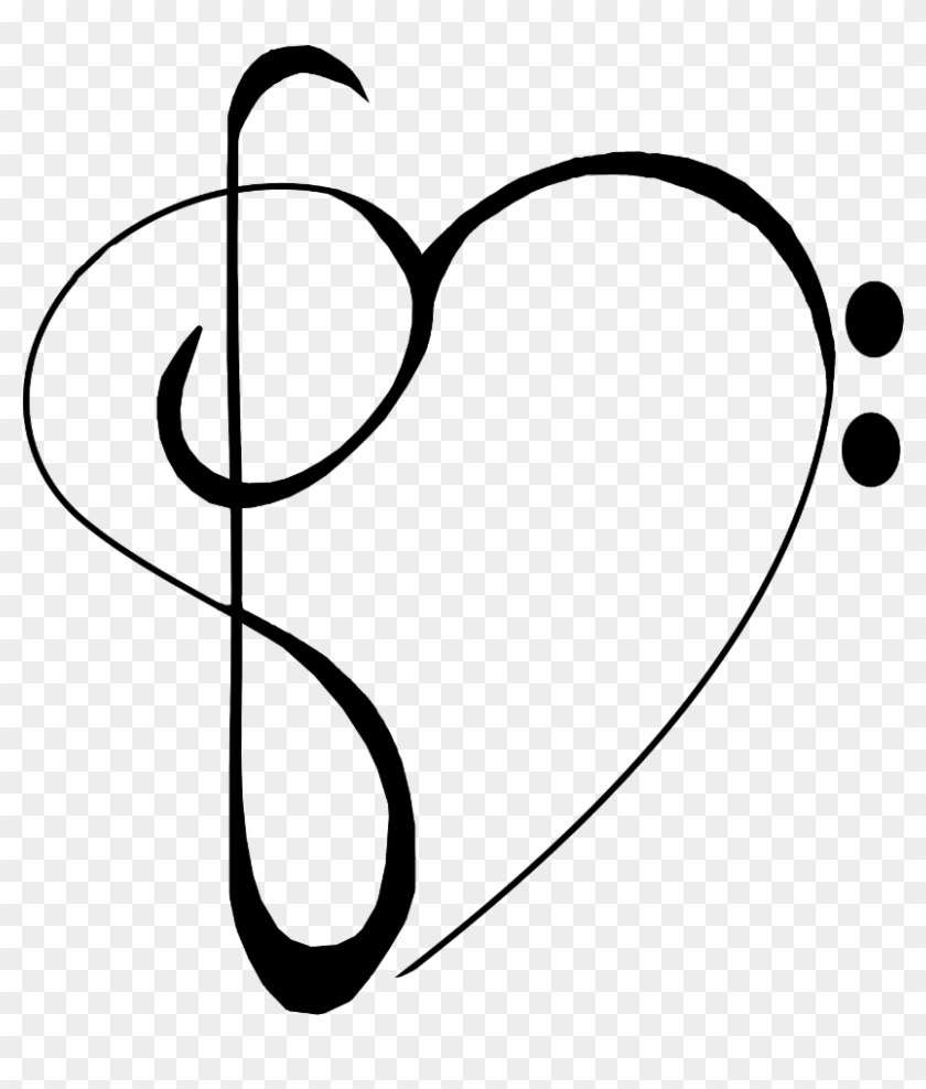 Music Notes Heart Musicnotes Baseclef Trebleclef Freeto - Heart #1591222