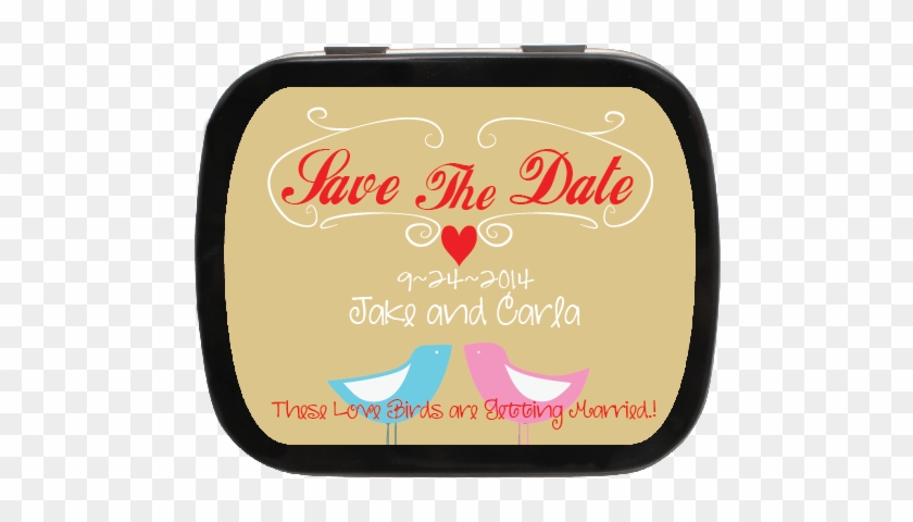 Love Birdies Personalized Mint Tin Favors A - Calligraphy #1591374