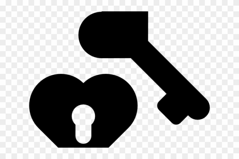 Lock Keys Facts Clipart Heart - Llave Y Candado Vector Png #1591537