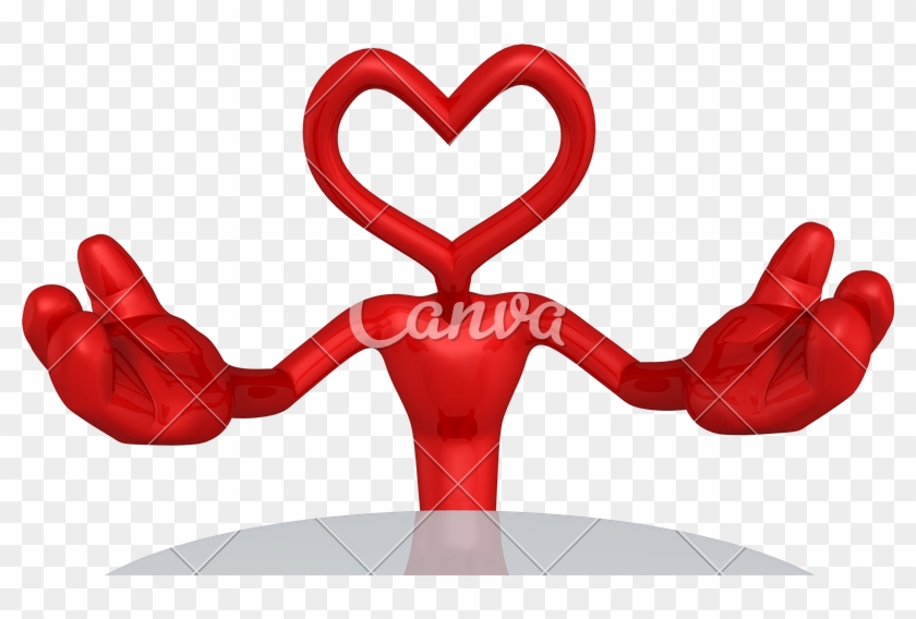 Humanoid Digital Model With Heart Shaped Head - Love #1591568