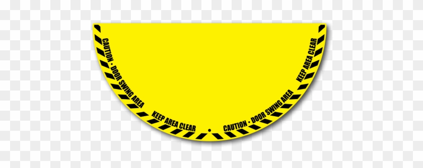 Safety Floor Graphic, Semi-circle Door Swing Hazard - Circle #1591603