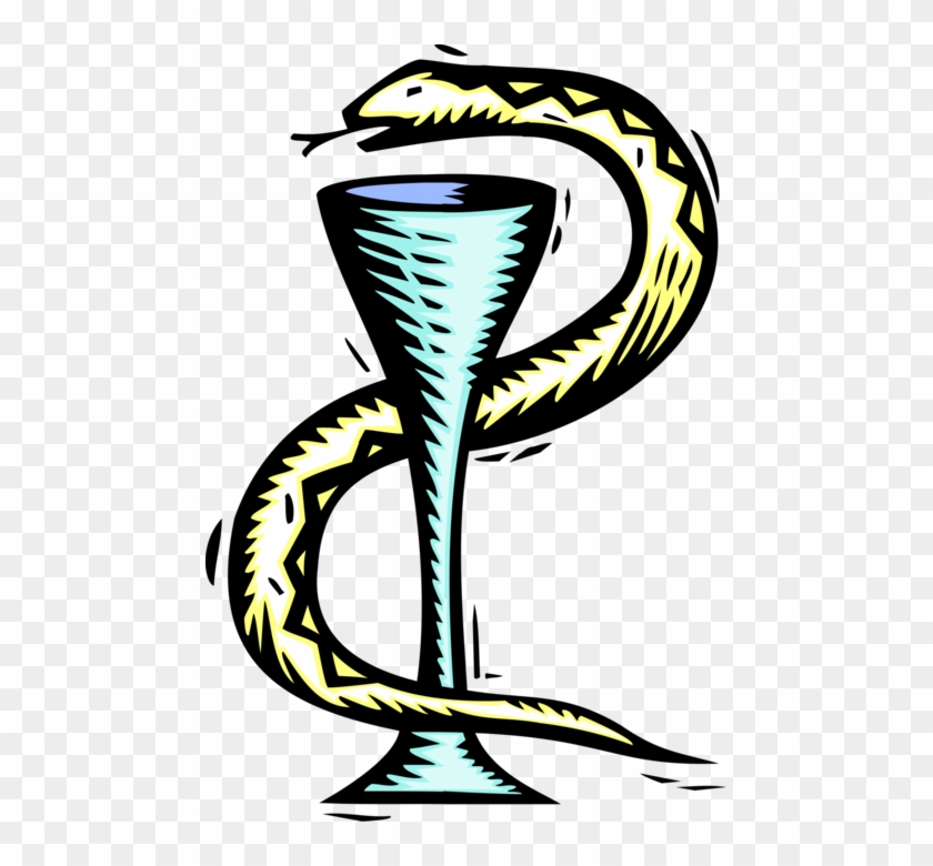 Vector Illustration Of Serpent Reptile Snake And Chalice - Vector Illustration Of Serpent Reptile Snake And Chalice #1591756