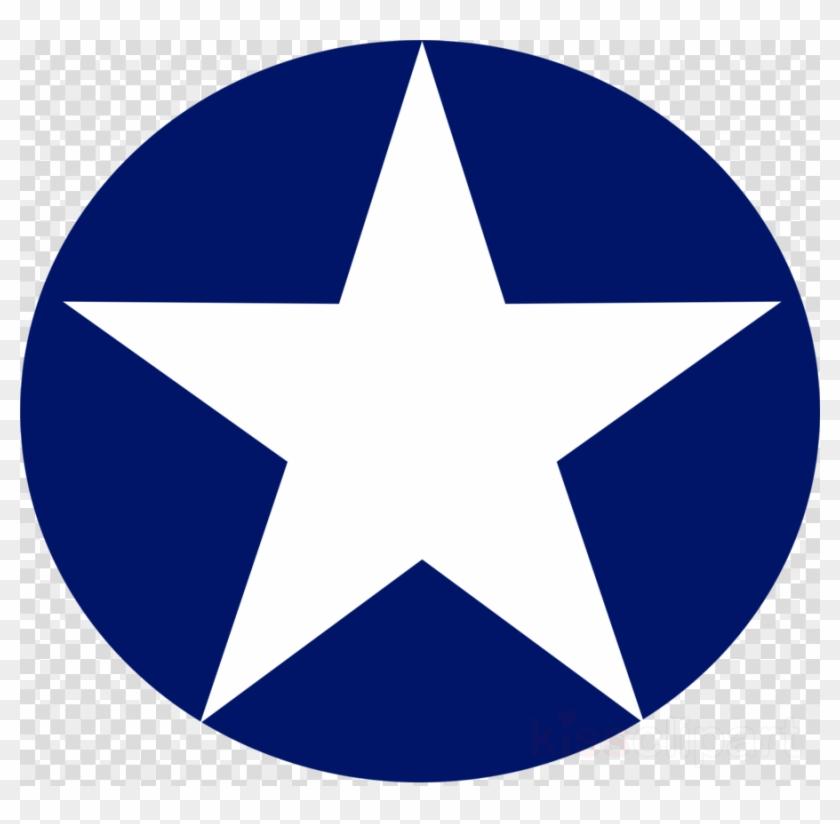 Usaaf Roundel Ww2 Clipart World War Ii United States - Blue Circle White Star #1591875