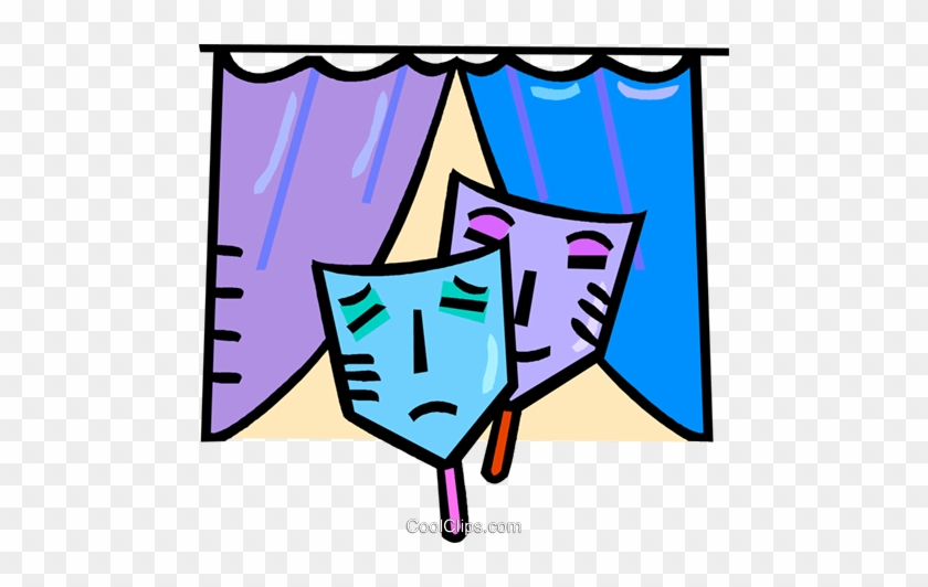 Comedy And Drama Masks Royalty Free Vector Clip Art - Drama Stage #1591957