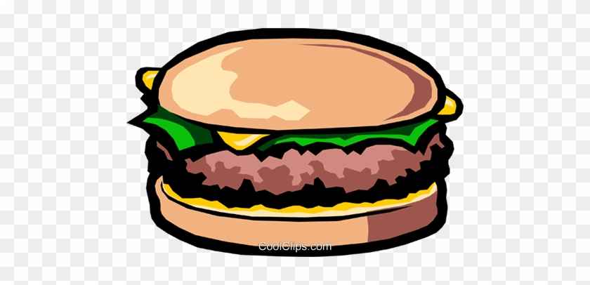 Cheese Hamburger Royalty Free Vector Clip Art Illustration - Cheeseburger #1592182