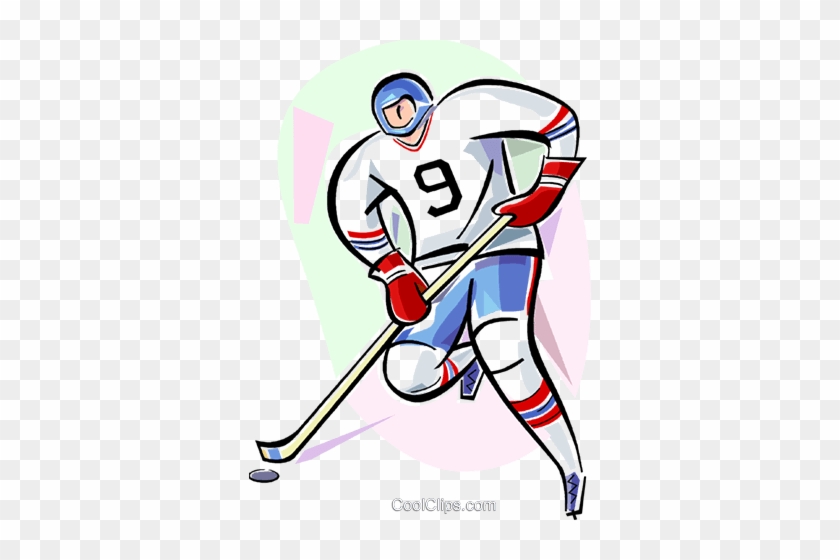 Hockey Player Royalty Free Vector Clip Art Illustration - Cartoon #1592249