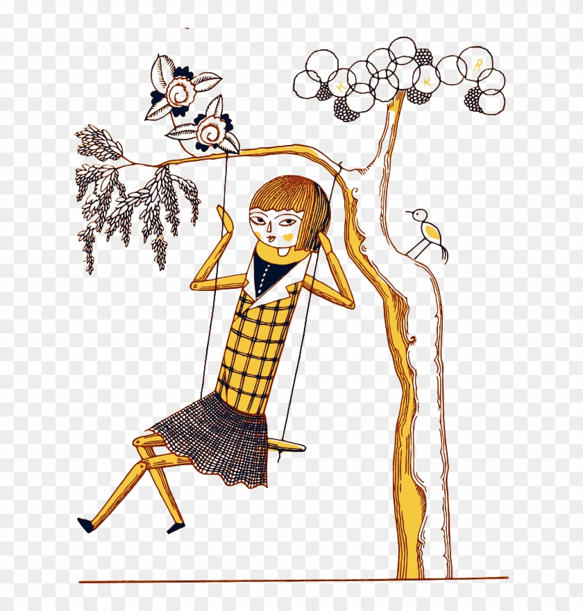 Clipart Doll Girl Girl On Swing Clip Art Swing Set - Takeo Takei #1592305