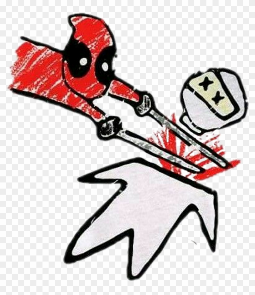 Cute Sticker - Deadpool Cartoon Drawing From Movie #1592429