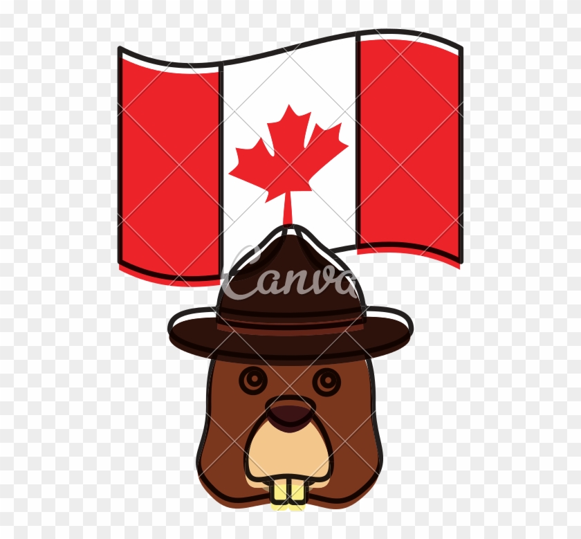 Beaver With Hat And Canadian Flag - Canada Flag #1592896