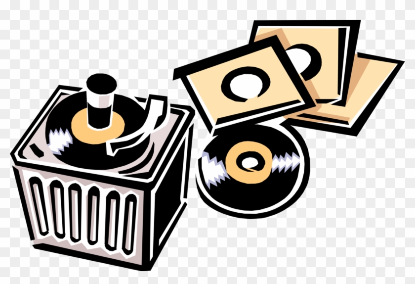 Vector Illustration Of Phonograph Record Player Turntable - Vector Illustration Of Phonograph Record Player Turntable #1592934