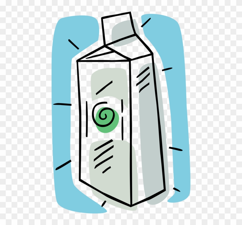 Vector Illustration Of Dairy Milk Carton Container - Vector Illustration Of Dairy Milk Carton Container #1593035