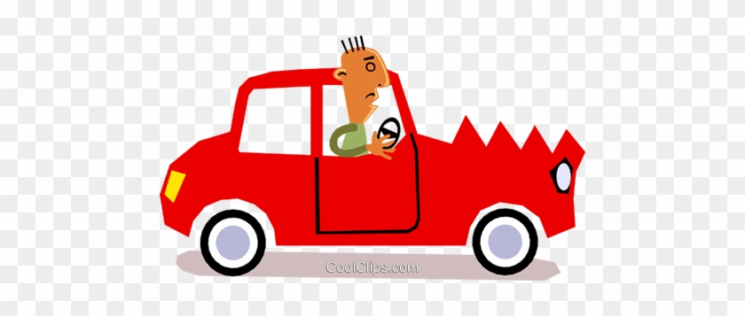 Picasso Man In Car Royalty Free Vector Clip Art Illustration - Cartoon Car Crash #1593509