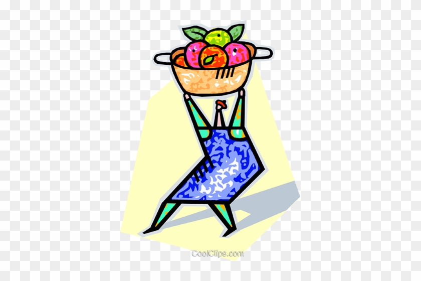 Human Form With A Bowl Of Fruit Royalty Free Vector - Food #1593619