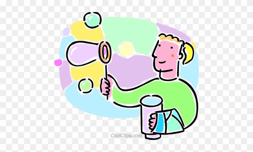 Child Blowing Bubbles Royalty Free Vector Clip Art - Child Blowing Bubbles Royalty Free Vector Clip Art #1593828