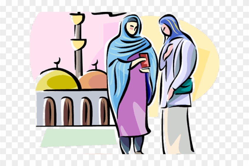 Arab Clipart Hijab - Frau Mit Kopftuch Clipart #1593922