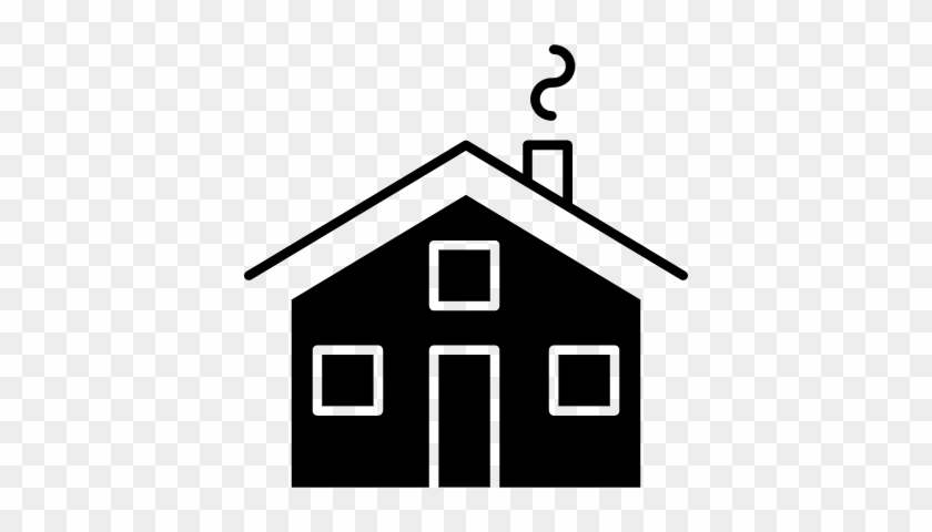 House Small Variant With Chimney Vector - Casa Con Chimenea Logo #1593963
