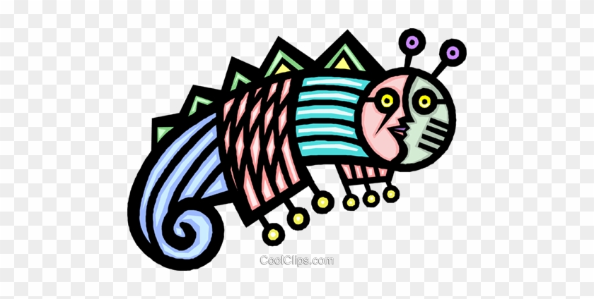 Stylized Caterpillar Royalty Free Vector Clip Art Illustration - Stylized Caterpillar Royalty Free Vector Clip Art Illustration #1594061