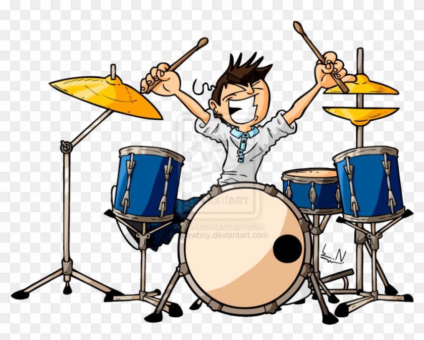 Cartoon Drums Birthday Drummer Boy Free Vector Clip - Guy Playing Drums Cartoon #1594129