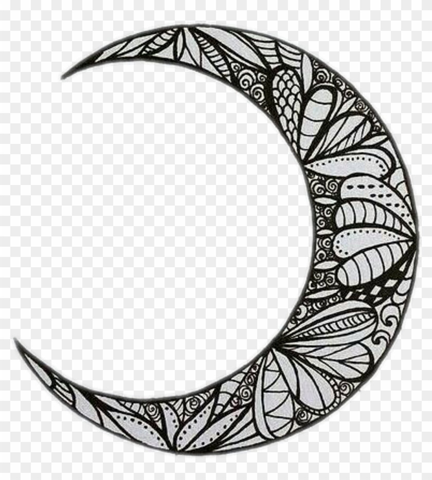 Tattoo Sticker - Aesthetic Moon Drawing #1594218