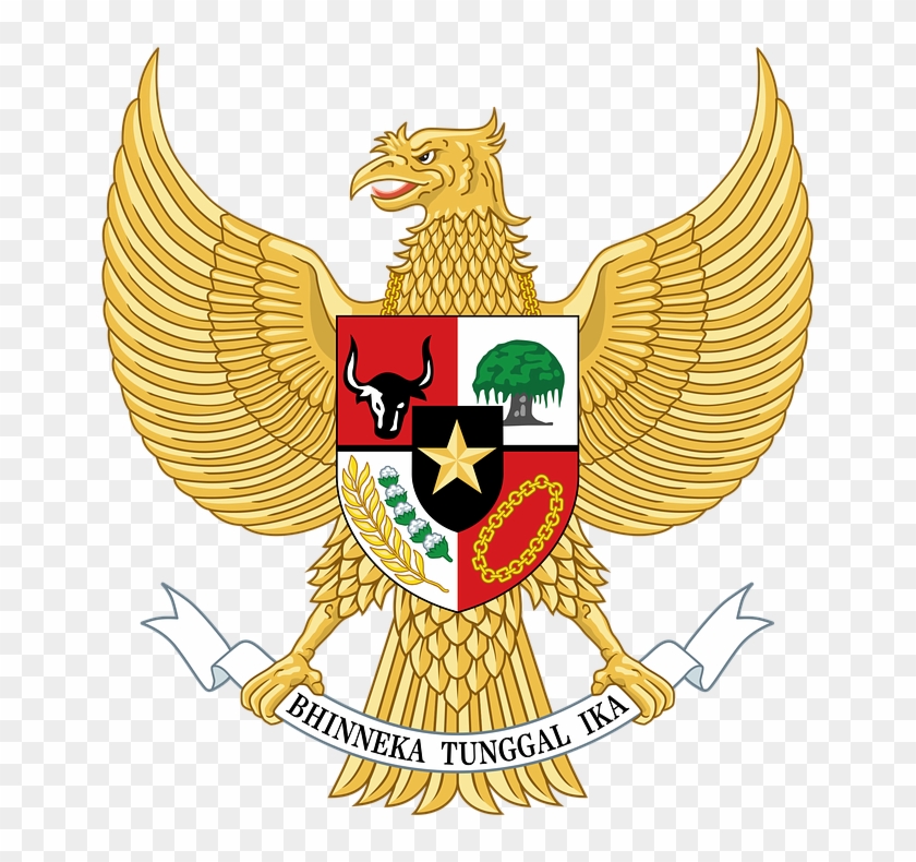 Garuda Bird With Symbols Of Each Principle Of Pancasila - Indonesia Crest #1594232