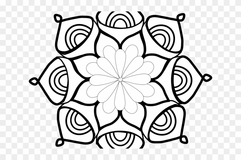 Black Mandala Cliparts - Mandala Clipart Black And White #1594242