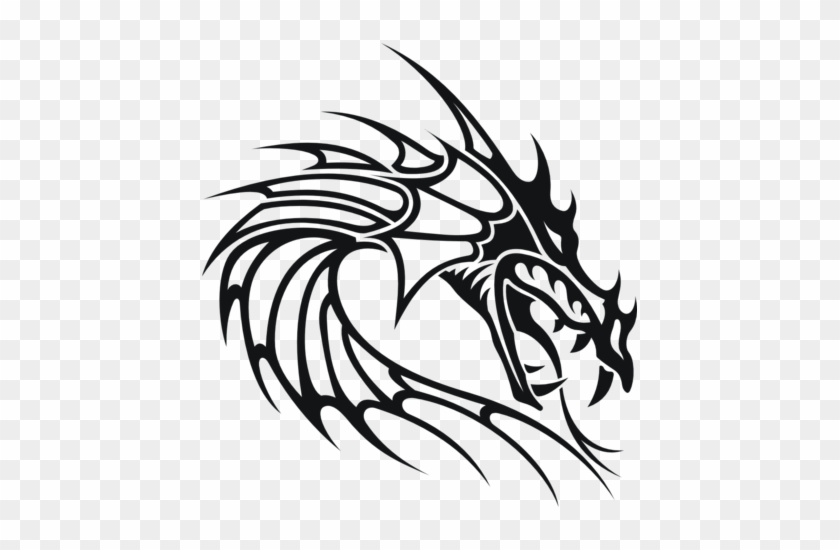 Tribal Dragon Head Drawing Gallery Vinyl Stickers - Tribal Dragon Head Png #1594279