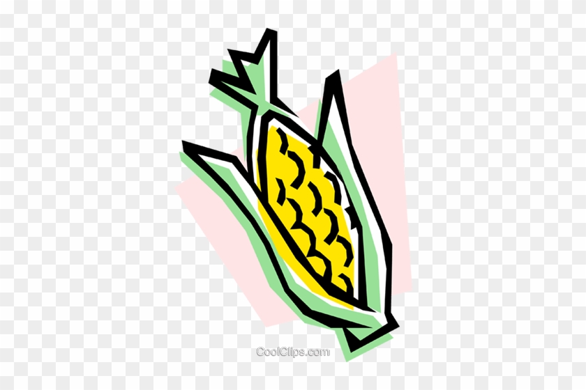 Corn On The Cob Royalty Free Vector Clip Art Illustration - Corn On The Cob Royalty Free Vector Clip Art Illustration #1594306